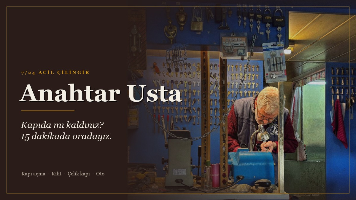 Anahtar Usta Çilingir web sitesi kapağı