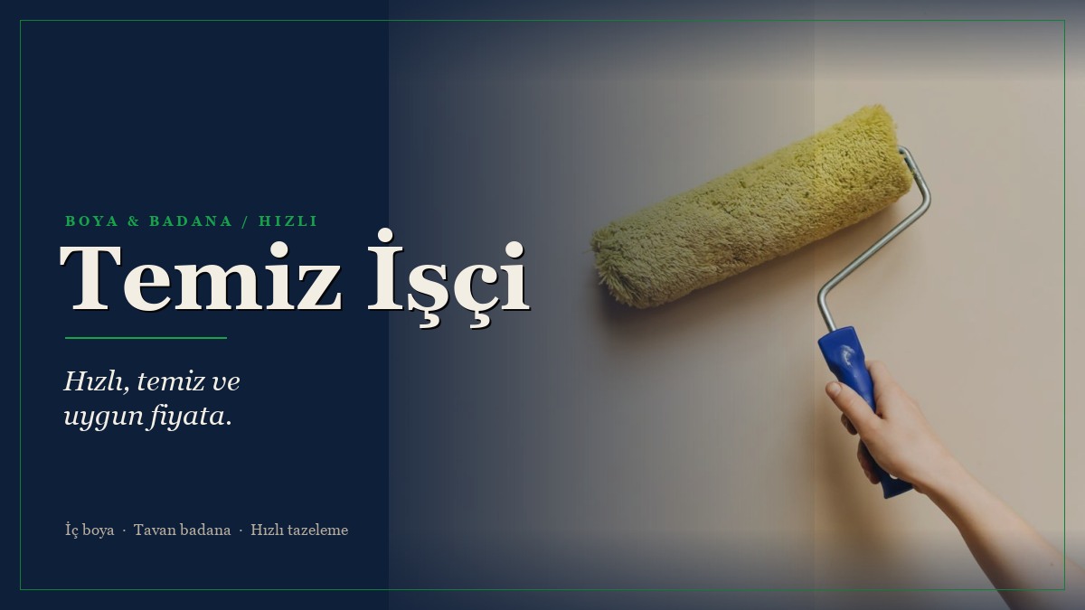 Temiz İşçi Badana web sitesi kapağı